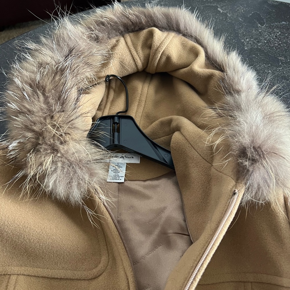 Gorgeous raccoon hooded car coat